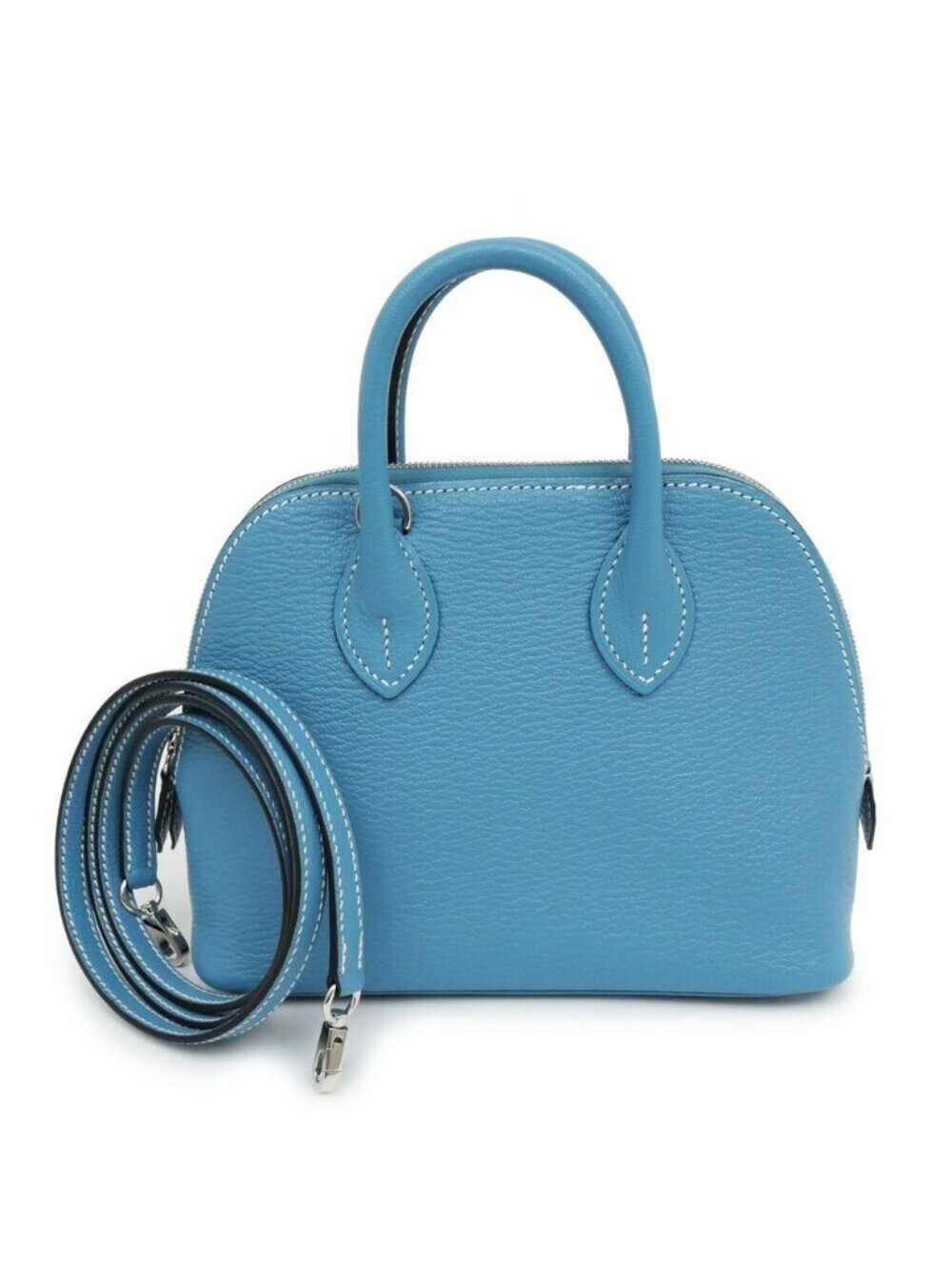 Hermes Bolide 1923 Mini New Bourgine Chevre Hand Bag Leather